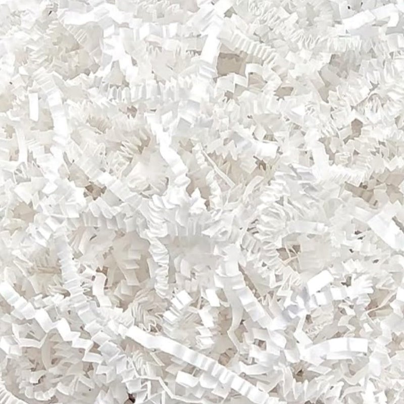 UoeRing Crinkle Cut Paper Shred Filler-4 OZ-WHite Shredded Paper for Gift Wrapping Baskets Bag Easter Grass Gift Boxes Filler - Image 1